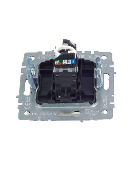 Розетка компьютерная СП RJ45 кат.5E BRITE РК10-БрА механизм алюм. IEK BR-K10-1-K47 Розетка компьютерная СП RJ45 кат.5E BRITE РК10-БрА механизм алюм. IEK BR-K10-1-K47