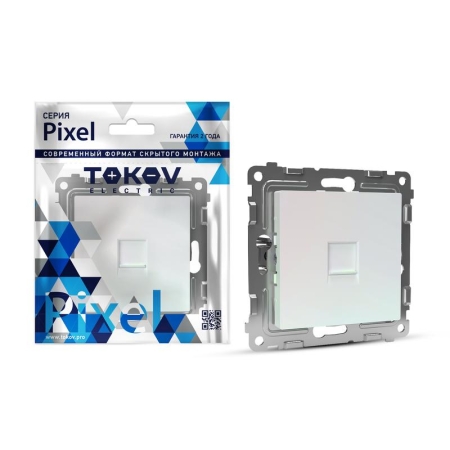 Розетка телефонная 1-м СП Pixel RJ11 механизм перламутр. TOKOV ELECTRIC TKE-PX-RT1-C04 Розетка телефонная 1-м СП Pixel RJ11 механизм перламутр. TOKOV ELECTRIC TKE-PX-RT1-C04