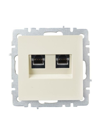 Розетка компьютерная двойн. СП RJ45 кат.6 BRITE РК11-2-БрКр механизм беж. IEK BR-K20-2-K10 Розетка компьютерная двойн. СП RJ45 кат.6 BRITE РК11-2-БрКр механизм беж. IEK BR-K20-2-K10