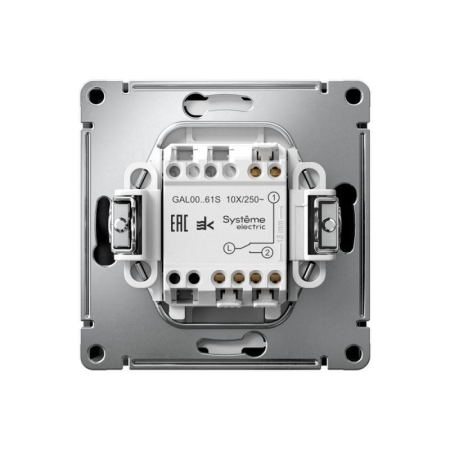 Переключатель 1-кл. ArtGallery 10AX быстрозажим. клем. механизм карбон SE GAL001061S