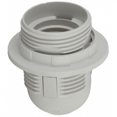 Патрон E27 с кольцом пластик бел. (х50) (50/400/4800) Эра Б0043748 Патрон E27 с кольцом пластик бел. (х50) (50/400/4800) Эра Б0043748