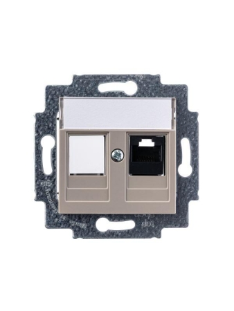 Розетка компьютерная Levit RJ45 кат.5E с заглушкой кофе макиато ABB 2CHH295117A6018 Розетка компьютерная Levit RJ45 кат.5E с заглушкой кофе макиато ABB 2CHH295117A6018