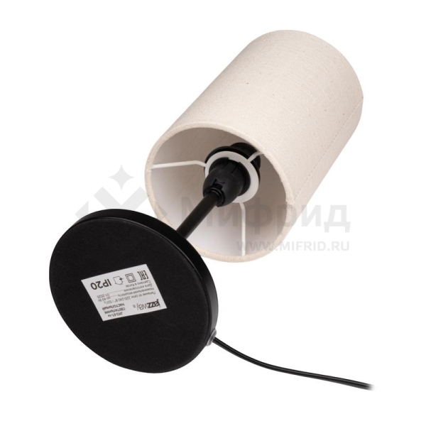 Светильник настольный JH3-01-iv E14 IP20 110х110х310мм метал.; ткань; PVC-пластик беж. JazzWay 5062351