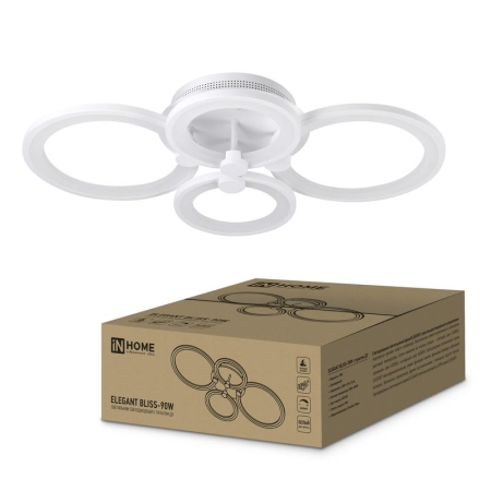 Светильник светодиодный ELEGANT BLISS-90W 90Вт 3000-4000-6500К 7000лм 230В 610х400х130мм с пультом ДУ IN HOME 4690612035444