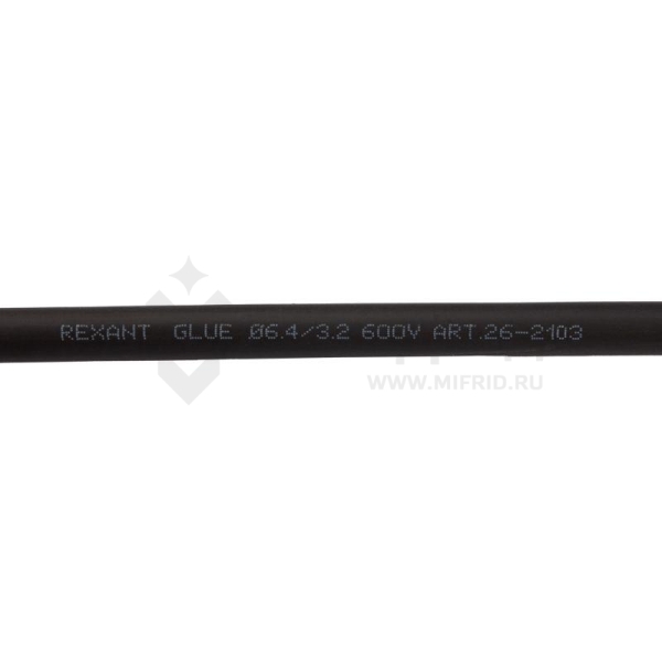 Трубка термоусадочная двустенная клеевая 6.4/3.2 (2:1) черн. 1м (уп.10шт) Rexant 26-2103