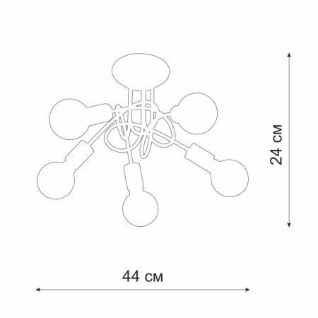 Люстра 5хE27 макс. 40Вт Vitaluce V3727-1/5PL Люстра 5хE27 макс. 40Вт Vitaluce V3727-1/5PL