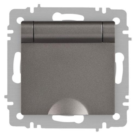 Розетка 1-м СП Accent 6-203-09 16А IP20 250В 2P+E Schuko с крышкой AL/CU титан Intro Б0063471 Розетка 1-м СП Accent 6-203-09 16А IP20 250В 2P+E Schuko с крышкой AL/CU титан Intro Б0063471