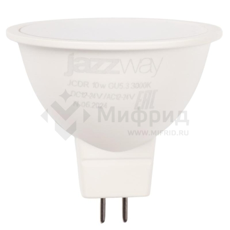 Лампа светодиодная низковольтная PLED-SP JCDR MO 10Вт 3000К тепл. бел. GU5.3 12-24В AC/DC Pro JazzWay 5049703