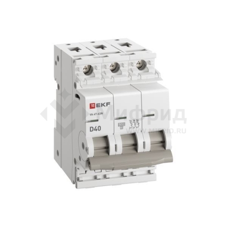 Выключатель автоматический 3п D 40А 4.5кА ВА 47-63N PROxima EKF M634340D