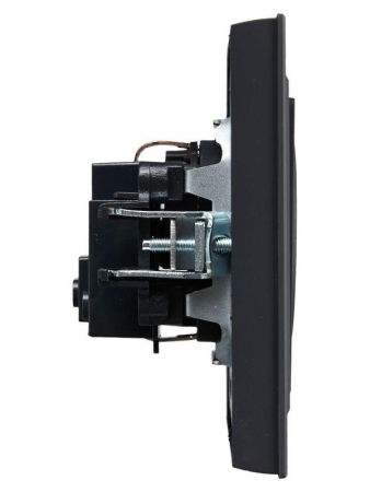 Розетка СП BRITE РСР14-1-0-БрГ 16А в сборе с заземл. защ. шторки графит IEK BR-R14-16-K53-F