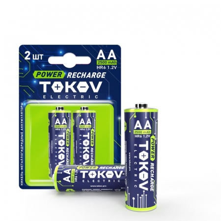 Аккумулятор АА/HR6 2500мА.ч (блистер 2шт) TOKOV ELECTRIC TKE-NMA-HR6/B2 Аккумулятор АА/HR6 2500мА.ч (блистер 2шт) TOKOV ELECTRIC TKE-NMA-HR6/B2