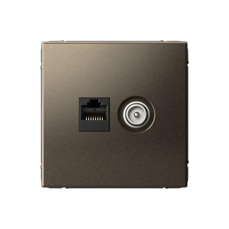 Розетка компьютерная + телевизионная 2-м ArtGallery RJ45 + TV кат.5E мокко SE GAL000689 Розетка компьютерная + телевизионная 2-м ArtGallery RJ45 + TV кат.5E мокко SE GAL000689