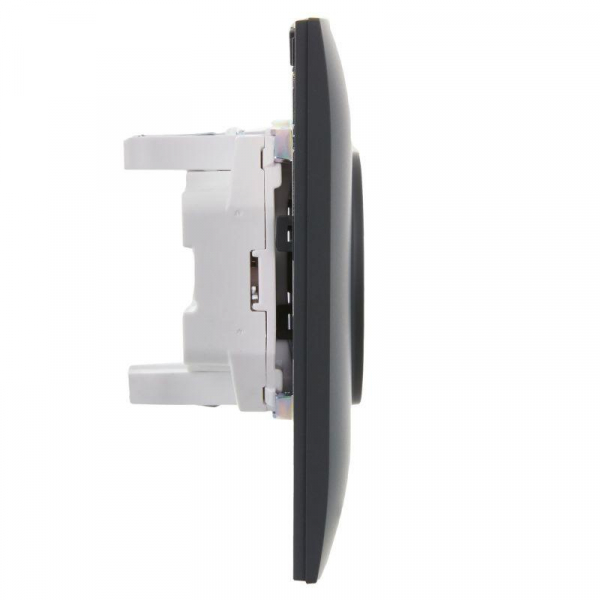 Розетка 2-м SKANDY 10А без заземл. без защ. шторок в сборе SK-R10G графит IEK SK-R20-10-K53-F