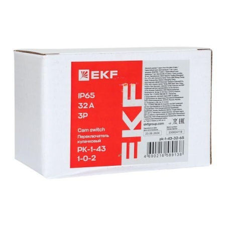 Переключатель кулачковый ПК-1-43 3п 32А "1-0-2" IP65 EKF pk-1-43-32-65 Переключатель кулачковый ПК-1-43 3п 32А "1-0-2" IP65 EKF pk-1-43-32-65