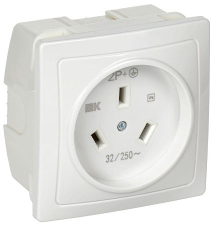 Розетка 1-м СП Рпл11-К 32А IP20 разборная для плиты с заземл. бел. IEK ERP11-032-K01 Розетка 1-м СП Рпл11-К 32А IP20 разборная для плиты с заземл. бел. IEK ERP11-032-K01