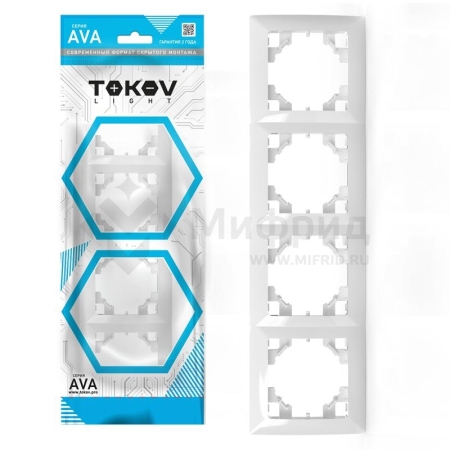 Рамка 4-м AVA бел. TOKOV ELECTRIC TKL-AV-RM4-C01