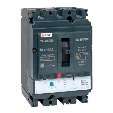Выключатель автоматический 3п 160/100А 36кА ВА-99C Compact NS PROxima EKF mccb99C-160-100 Выключатель автоматический 3п 160/100А 36кА ВА-99C Compact NS PROxima EKF mccb99C-160-100