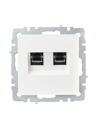 Розетка компьютерная двойн. СП RJ45 кат.6 BRITE РК11-2-БрБ механизм бел. IEK BR-K20-2-K01 Розетка компьютерная двойн. СП RJ45 кат.6 BRITE РК11-2-БрБ механизм бел. IEK BR-K20-2-K01