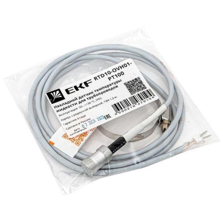 Датчик температуры жидкости для трубопроводов (накладной) EKF RTD10-OVH01-PT100 Датчик температуры жидкости для трубопроводов (накладной) EKF RTD10-OVH01-PT100