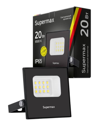 Прожектор светодиодный Supermax SPR 20Вт 6500К 2000лм IP65 КОСМОС S_PR_LED_20 Прожектор светодиодный Supermax SPR 20Вт 6500К 2000лм IP65 КОСМОС S_PR_LED_20
