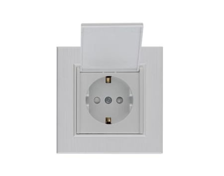 Розетка 1-м с крышкой Karea LINE STAR с заземл. жемчуж. Makel 86100029 Розетка 1-м с крышкой Karea LINE STAR с заземл. жемчуж. Makel 86100029