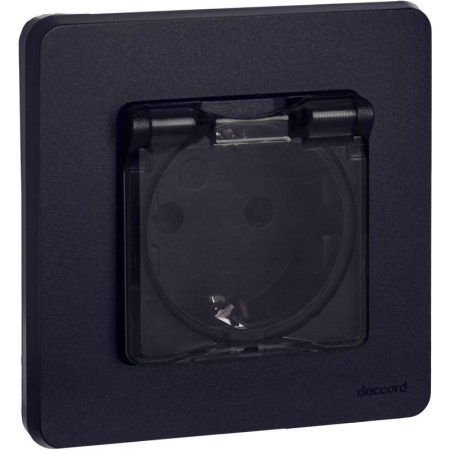 Розетка 1-м СП Inspiria 16А IP44 250В 2P+E защ. шторки с крышкой немецк. стандарт механизм антрацит IEK 673743 Розетка 1-м СП Inspiria 16А IP44 250В 2P+E защ. шторки с крышкой немецк. стандарт механизм антрацит IEK 673743