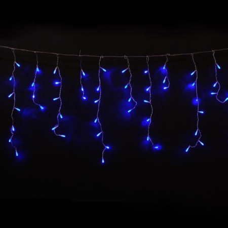 Гирлянда "Бахрома" OIC100LSE-B-T-I4-F 100LED син./бел. 2х0.5м 20 нитей 24/56/32/48см соединяемая до 20шт уличная мерцающая SHLights 4690601034991