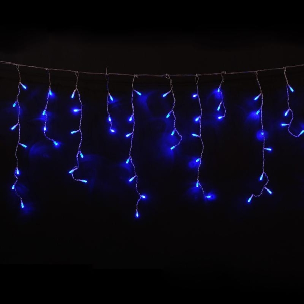 Гирлянда "Бахрома" OIC100LSE-B-T-I4-F 100LED син./бел. 2х0.5м 20 нитей 24/56/32/48см соединяемая до 20шт уличная мерцающая SHLights 4690601034991
