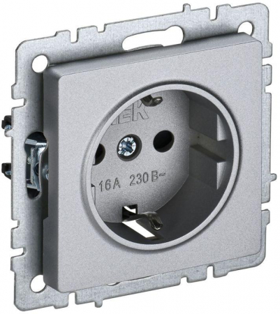 Розетка BRITE РС11-1-0-БрА 16А с заземл. без защ. шторки механизм алюм. IEK BR-R11-16-K47 Розетка BRITE РС11-1-0-БрА 16А с заземл. без защ. шторки механизм алюм. IEK BR-R11-16-K47