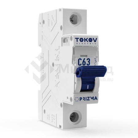 Выключатель автоматический модульный 1п C 63А 4.5кА PRIZMA TOKOV ELECTRIC TKE-PZ45-MCBI-1-63-C