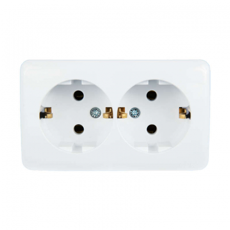 Розетка 2-м ОП Viola с заземл. бел. LEZARD 751-0200-127 Розетка 2-м ОП Viola с заземл. бел. LEZARD 751-0200-127