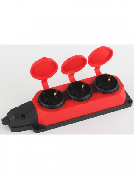 Колодка удлинителя 3-м с заземл. 16А IP44 K-3e-RED-IP44 каучук красн. Эра Б0044552 Колодка удлинителя 3-м с заземл. 16А IP44 K-3e-RED-IP44 каучук красн. Эра Б0044552