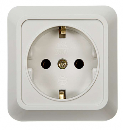 Розетка 1-м BOLLETO с заземл. накл. 7028 бел. ASD / IN HOME 4680005959792 Розетка 1-м BOLLETO с заземл. накл. 7028 бел. ASD / IN HOME 4680005959792