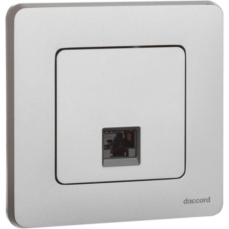 Розетка компьютерная Inspiria RJ45 кат.5E UTP алюм. IEK 673827 Розетка компьютерная Inspiria RJ45 кат.5E UTP алюм. IEK 673827