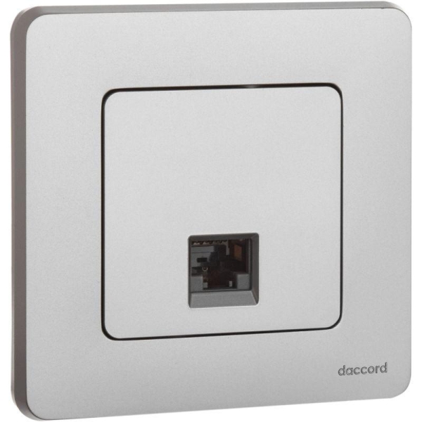 Розетка компьютерная Inspiria RJ45 кат.5E UTP алюм. IEK 673827 Розетка компьютерная Inspiria RJ45 кат.5E UTP алюм. IEK 673827