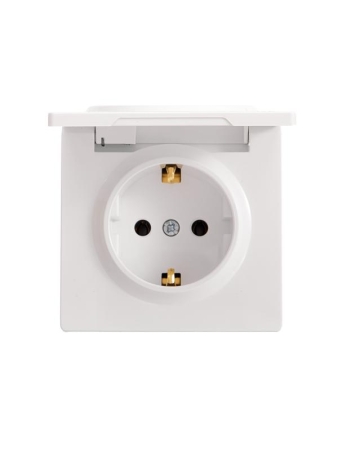 Розетка 1-мест. с заземл. с крышкой LETO ПБТ бел. LEZARD 752-0200-123B Розетка 1-мест. с заземл. с крышкой LETO ПБТ бел. LEZARD 752-0200-123B