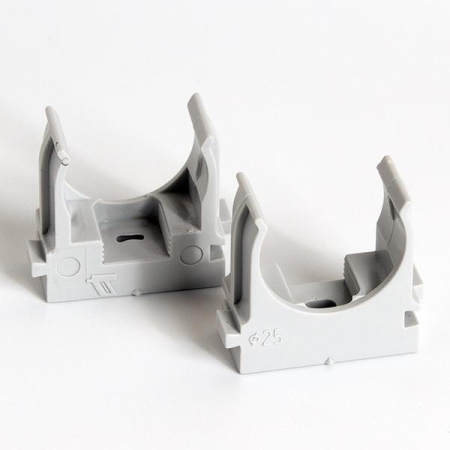 Держатель для труб (клипса) d25мм для монтажн. пистолета сер. (уп.100шт) TOKOV ELECTRIC TKE-LC-25-ZP-C06/100