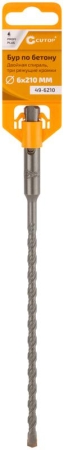 Бур по бетону Profi Plus двойн. спираль три пылеотводящие кромки 6х210мм Cutop 49-6210