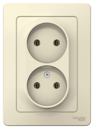 Розетка 2-м СП Blanca 16А IP20 250В без заземл. без защ. шторок молоч. SE BLNRS000022 Розетка 2-м СП Blanca 16А IP20 250В без заземл. без защ. шторок молоч. SE BLNRS000022
