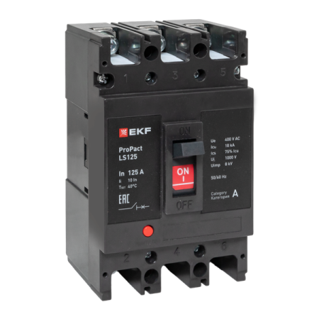 Выключатель автоматический 3п 160А 18кА LS125 ProPact EKF mccb-125-18-3-160-ls Выключатель автоматический 3п 160А 18кА LS125 ProPact EKF mccb-125-18-3-160-ls
