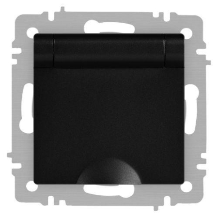 Розетка 1-м СП Accent 6-203-05 16А IP20 250В 2P+E Schuko с крышкой антрацит Intro Б0063747 Розетка 1-м СП Accent 6-203-05 16А IP20 250В 2P+E Schuko с крышкой антрацит Intro Б0063747