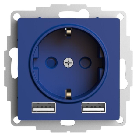Розетка AtlasDesign 16А с 2-мя заряд. устройствами USB тип A+A 5В/2.4А 2х5В/1.2А механизм аквамарин SE ATN001130 Розетка AtlasDesign 16А с 2-мя заряд. устройствами USB тип A+A 5В/2.4А 2х5В/1.2А механизм аквамарин SE ATN001130