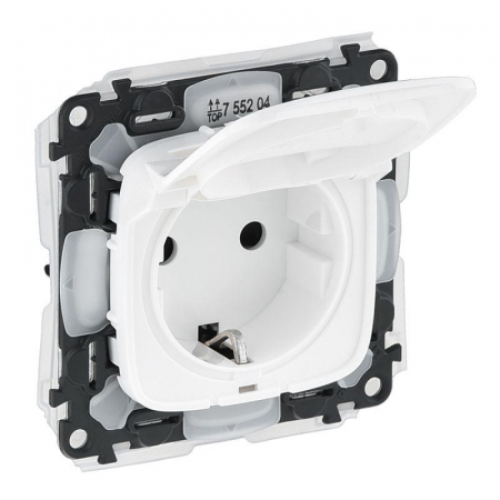 Розетка 1-м СП Valena Allure 16А IP44 250В 2P+E защ. шторки с крышкой механизм бел. Leg 755204 Розетка 1-м СП Valena Allure 16А IP44 250В 2P+E защ. шторки с крышкой механизм бел. Leg 755204
