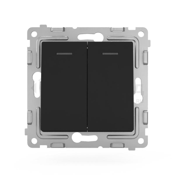 Выключатель 2-кл. СП Pixel 10А IP20 с индикатором механизм карбон TOKOV ELECTRIC TKE-PX-V2I-C14