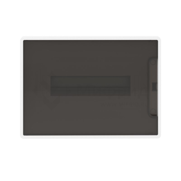 Щиток встраиваемый Фрейм (FRAME) ЩРв-п-12 12мод с тонированной дверцей с 2 шинами PEN на 6 и 8 отверст. бел. DKC F12B1WD