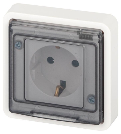 Розетка Эксперт 11-2522-01 2P+E IP55 шторки 16А-250В СУ бел. Эра Б0063281