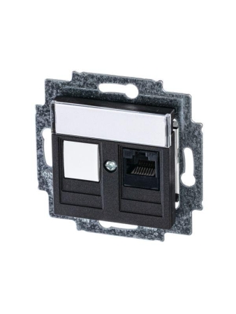 Розетка компьютерная Levit RJ45 кат.5E с заглушкой антрацит ABB 2CHH295117A6063 Розетка компьютерная Levit RJ45 кат.5E с заглушкой антрацит ABB 2CHH295117A6063