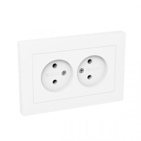 Розетка 2-м СП Эпика 16А без заземл. без защ. шторок с рамкой механизм бел. EKF UP1-SOW-200 Розетка 2-м СП Эпика 16А без заземл. без защ. шторок с рамкой механизм бел. EKF UP1-SOW-200