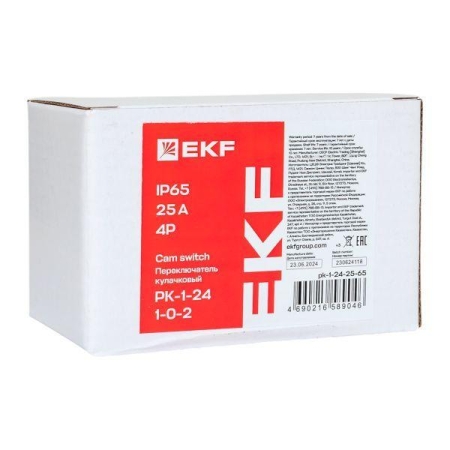 Переключатель кулачковый ПК-1-24 4п 25А "1-0-2" IP65 EKF pk-1-24-25-65 Переключатель кулачковый ПК-1-24 4п 25А "1-0-2" IP65 EKF pk-1-24-25-65