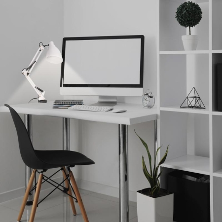 Светильник настольный TBL-02 под лампу Е27 (струбцина и подставка в компл.) бел. ФАZА 5046252